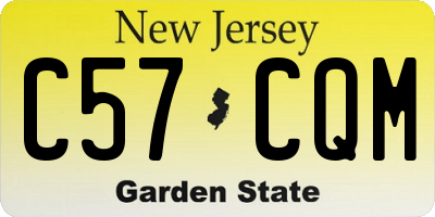 NJ license plate C57CQM