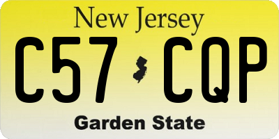 NJ license plate C57CQP
