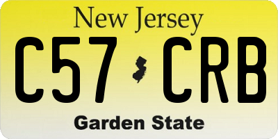 NJ license plate C57CRB