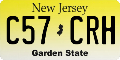NJ license plate C57CRH