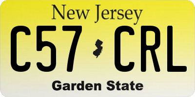 NJ license plate C57CRL