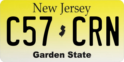 NJ license plate C57CRN