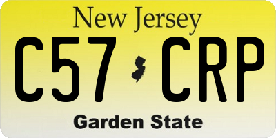NJ license plate C57CRP