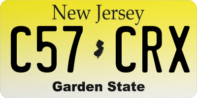 NJ license plate C57CRX