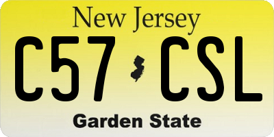 NJ license plate C57CSL