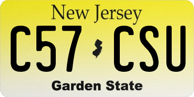 NJ license plate C57CSU