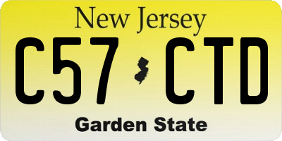 NJ license plate C57CTD