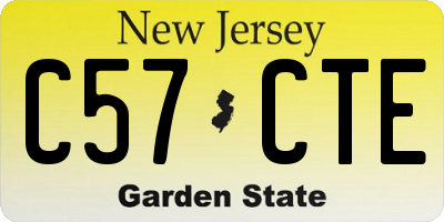 NJ license plate C57CTE