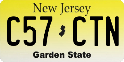 NJ license plate C57CTN