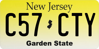 NJ license plate C57CTY