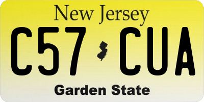 NJ license plate C57CUA