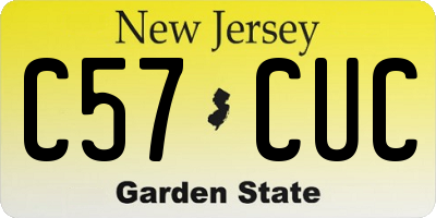 NJ license plate C57CUC