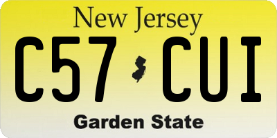 NJ license plate C57CUI