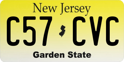 NJ license plate C57CVC