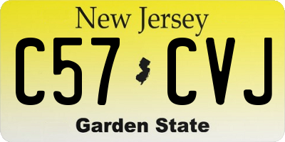 NJ license plate C57CVJ