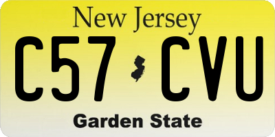 NJ license plate C57CVU