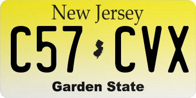 NJ license plate C57CVX