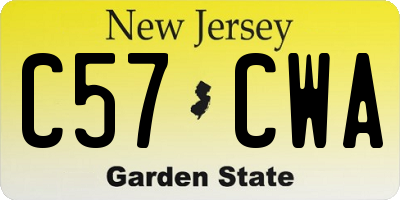 NJ license plate C57CWA