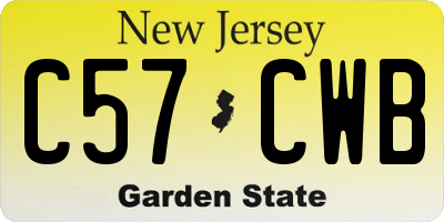 NJ license plate C57CWB