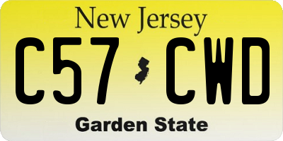 NJ license plate C57CWD