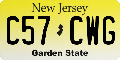 NJ license plate C57CWG