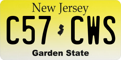 NJ license plate C57CWS