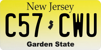 NJ license plate C57CWU