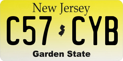NJ license plate C57CYB