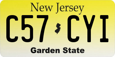 NJ license plate C57CYI