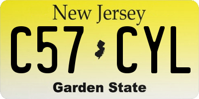 NJ license plate C57CYL