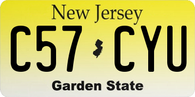 NJ license plate C57CYU