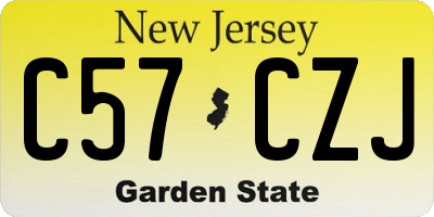 NJ license plate C57CZJ
