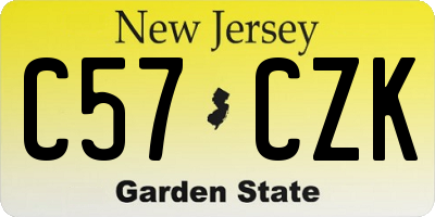 NJ license plate C57CZK