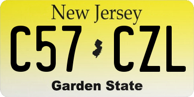 NJ license plate C57CZL
