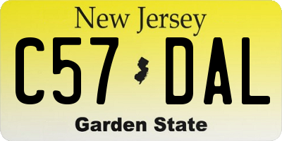 NJ license plate C57DAL