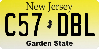 NJ license plate C57DBL