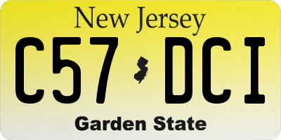 NJ license plate C57DCI