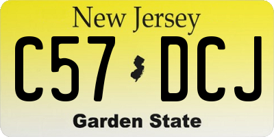 NJ license plate C57DCJ