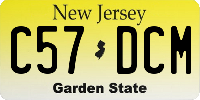 NJ license plate C57DCM