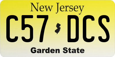 NJ license plate C57DCS