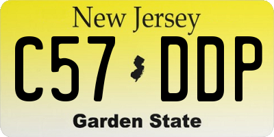 NJ license plate C57DDP