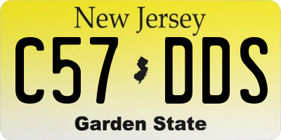 NJ license plate C57DDS