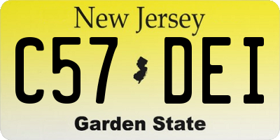NJ license plate C57DEI