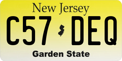 NJ license plate C57DEQ