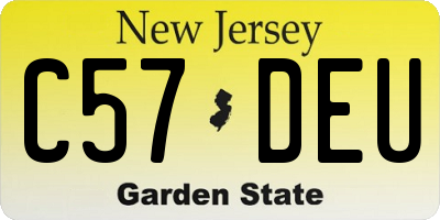 NJ license plate C57DEU