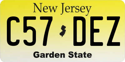 NJ license plate C57DEZ