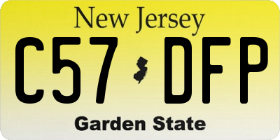 NJ license plate C57DFP
