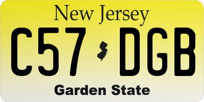 NJ license plate C57DGB