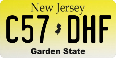 NJ license plate C57DHF