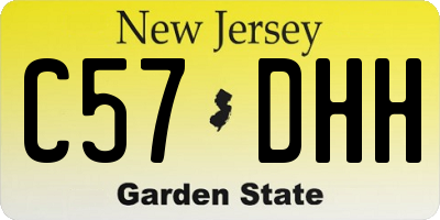 NJ license plate C57DHH